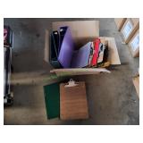 Box of 3-Ring Binders, Clip Boards & More