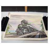 Vtg Locomotive Prints