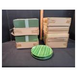 (6) Temp-Tations Striped Glass Dessert Plate, 4pk