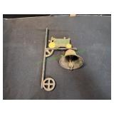 Vtg Cast Iron Wall Mounted Tractor Dinner Bell