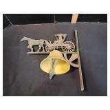 Vtg Cast Iron Wall Mounted Horse&Buggy Dinner