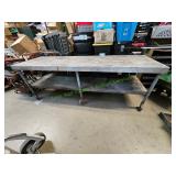 Extra Large Metal Shop Table on Casters