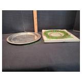 (2) Decorative Holiday Serving Platters