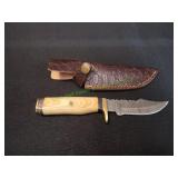 Damascus Knife w/ Sheath