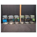 (6) Airtight Glass Storage Jars w/ Hinged Lids