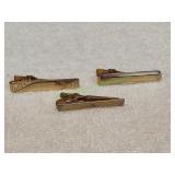 (2) Arson & (1) Swank Gold-Tone Tie Clips
