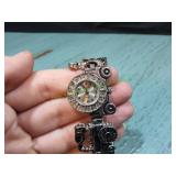 Vtg Train Charm Bracelet Watch