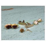 Vtg Cufflinks & Tie Clip