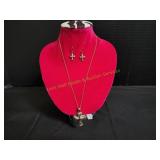 39224" Avon Cross Necklace w/ Matching Earrings