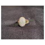 Vtg Sterling Silver-White CZ Pave Ring, Sz 8
