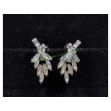 Vtg Weiss Clear Rhinestone Clip-On Earrings
