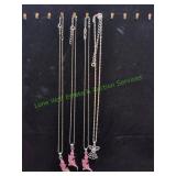 (3) Vtg Crystal Alligator & (1) Angel Pendants