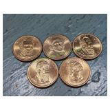 (5) Presidential Dollar Coins