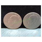 (2) 1977 Eisenhower Dollar Coins