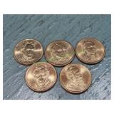 (5) Presidential Dollar Coins