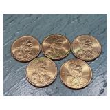 (5) Sacagawea Dollar Coins