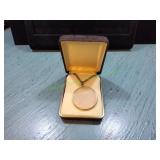 Vtg Gold Hologram Eye Pendant