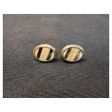 Vtg Black Inlay Cufflinks
