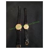 His & Hers Matching Watches w/ Black Bands