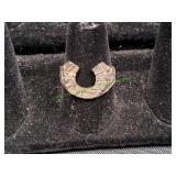 Sterling Silver Horseshoe Nugget Ring, Sz 7.5