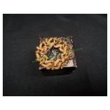 Avon Evening Creation Gold-Tone Wreath Brooch
