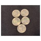 (5) 1979 Susan B Anthony Dollar Coins