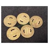 (6) Vtg Metro Transit Tokens, Baton Rouge, LA