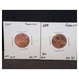 (2) 2009 Formative Years Pennies, Uncirculated