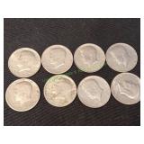 (8) 1971-1974 Kennedy Half Dollars