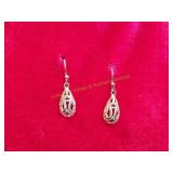 Sterling Silver Filigree Teardrop Dangle Earrings