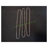 (3) 14" Silvertone Necklaces