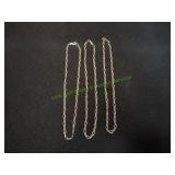 (3) 14" Silvertone Necklaces