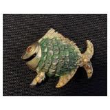 Vtg Gold-Tone Fish Brooch