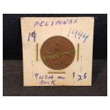 1944 US Philippines One Centavo Coin