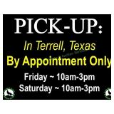 STRICT PICK UP DATES ~ BY APPOINTMENT ONLY