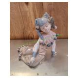 Vtg Porcelain Neglected Harlequin Clown Figure