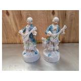 (2) Vtg Porcelain Male Musician Figurines