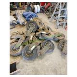 Large Lot of Fork & Wheel Assemblies Casters