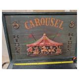 Vtg Hand Carved Wood Carousel Ride Sign