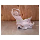 Porcelain Stretching Girl in Nightgown Figurine