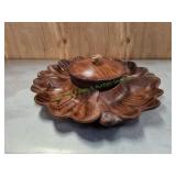 Vtg Wood Grain Look Pottery USA Serving Bowl Set