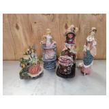 (4) Young Lady Figurines