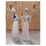 (2) Vtg Porcelain Young Ladies Figurines