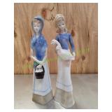 (2) Vtg Porcelain Young Ladies Figurines