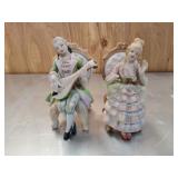 Vtg Porcelain Victorian Style Man & Woman Figures