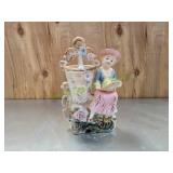 Vtg Victorian Porcelain Figural Vase