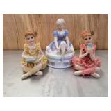 (3) Vtg Porcelain Young Ballerina Figurines