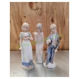 (3) Vtg Porcelain Young Ladies Figurines