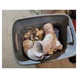 Tote of PVC Elbow Pipes & Electrical Components