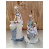 (2) Vtg Porcelain Young Ladies Figurines